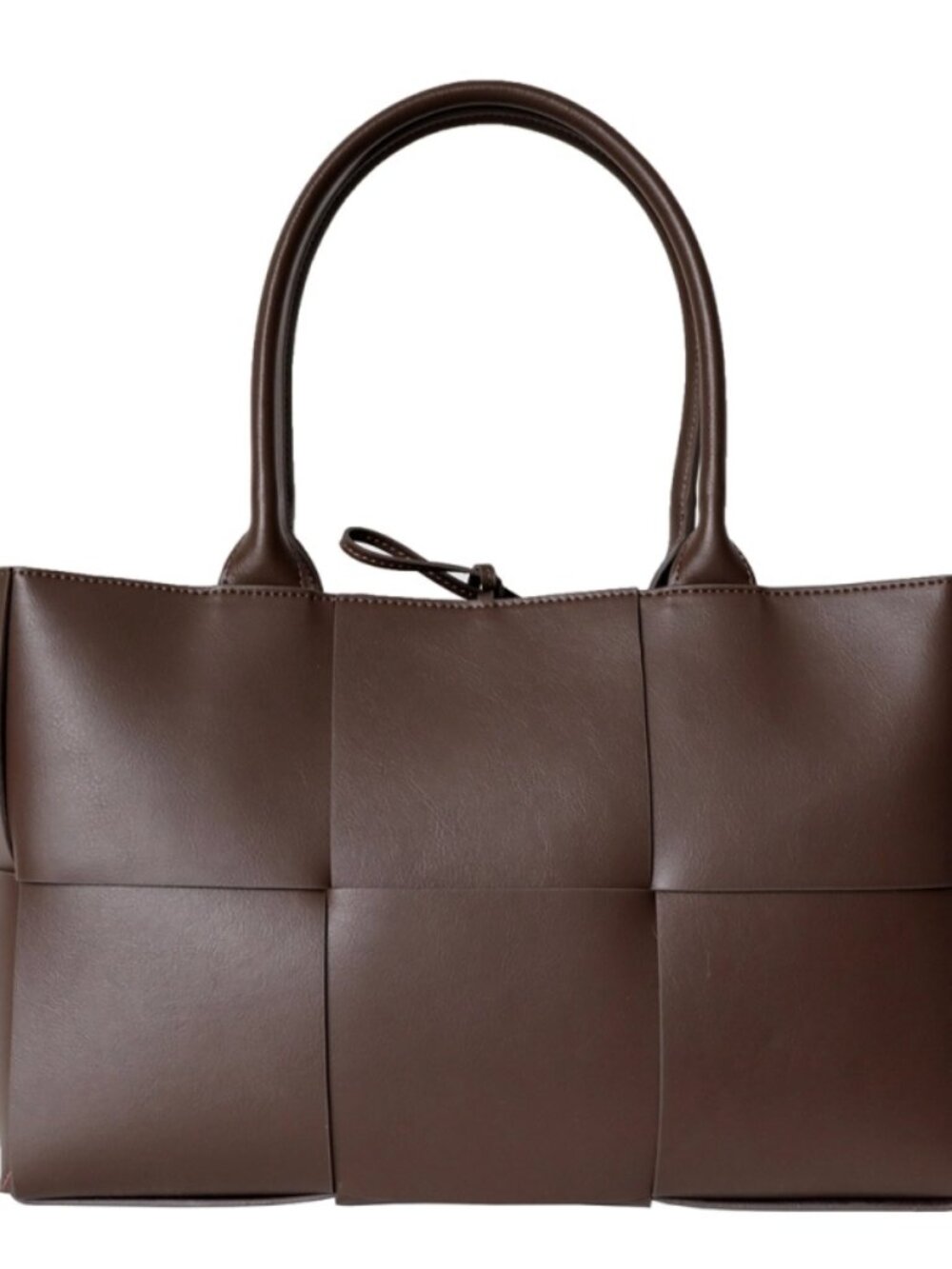 Weave Tote Leather Bag - Coffee Brown (NWOT)
